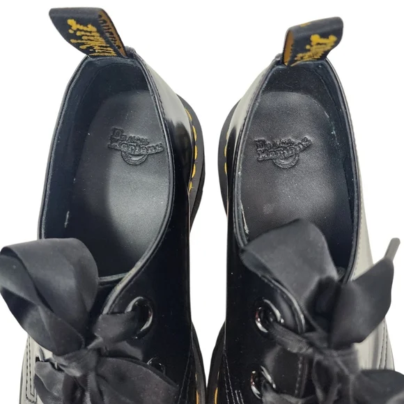 Dr.Martens Holly Platform Oxford In Black Patent Leather Size 9 - Picture 12 of 16